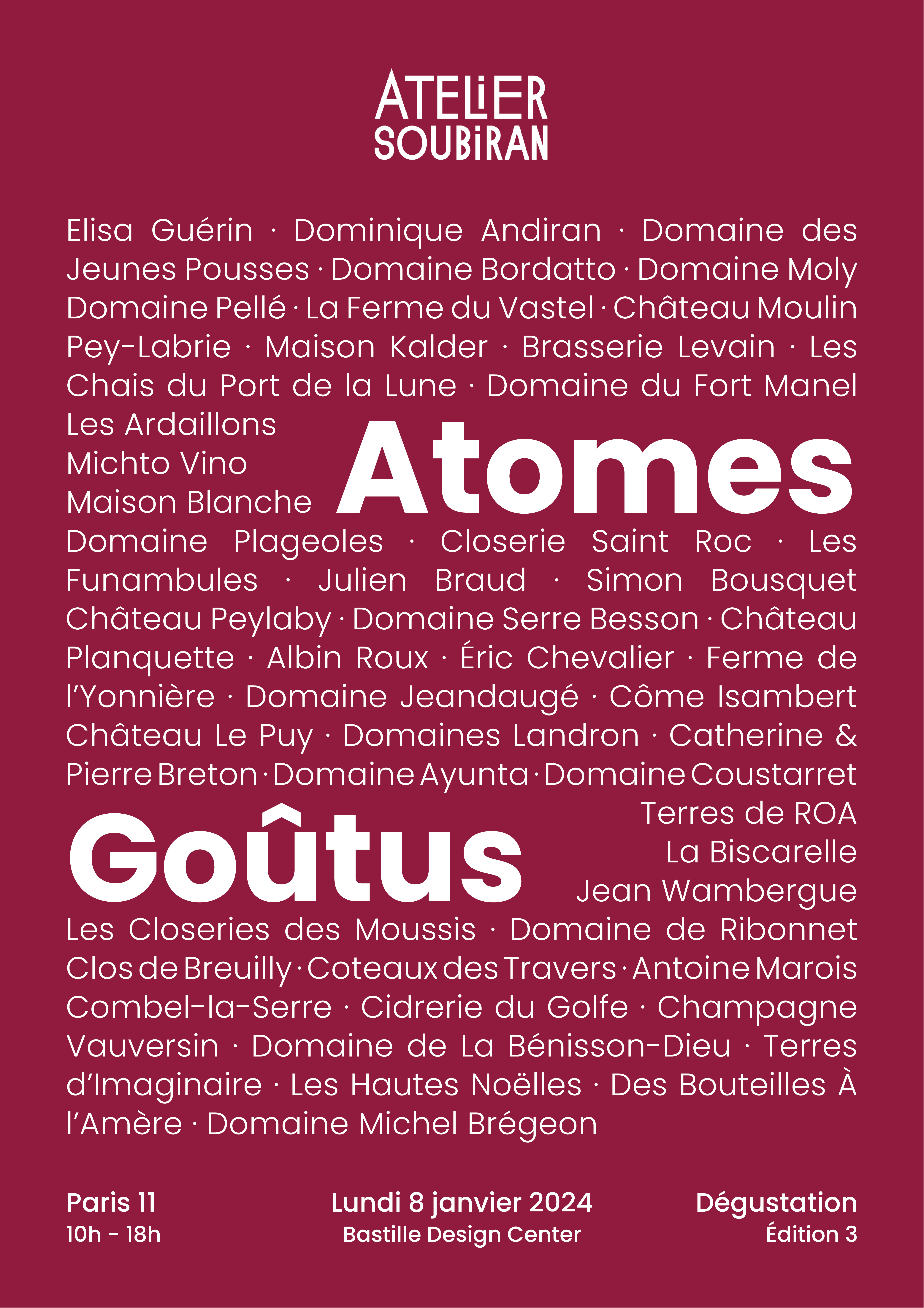 Atomes Goûtus · Édition 3